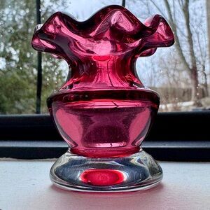 Antique Cranberry Glass Vase